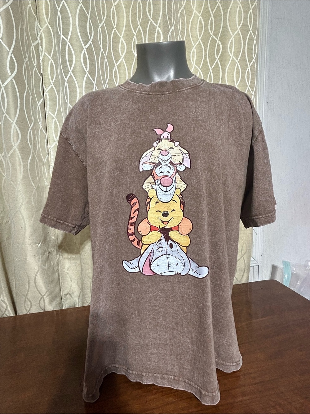 Disney Brown Winnie the Pooh Stack Graphic Tee